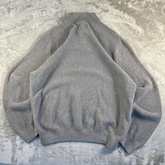 Chaps Ralph Lauren Sweater Mens XXL Gray Knit Mock Neck Pullover Cotton - Picture 2 of 7